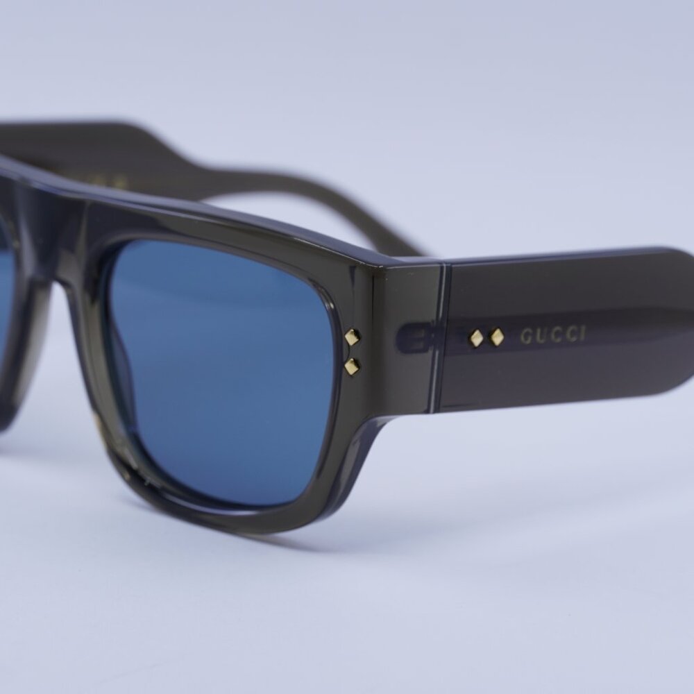 🕶️ New Gucci GG1262S 003 Sunglasses - Grey Frame, Blue Lenses - Picture 4 of 12